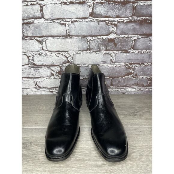 French Shriner Reject Black Leather Buckle Strap Ankle Boots Men’s 10.5D US/44EU main image 4
